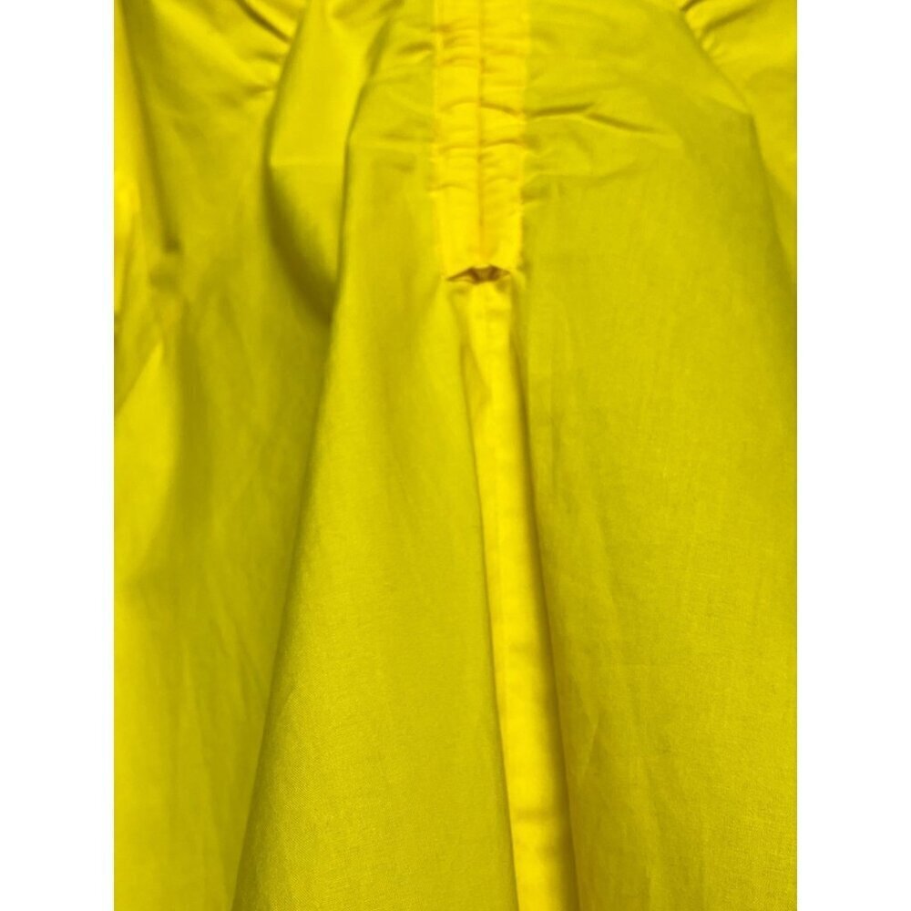 Proenza Schouler White‎ Label Women's 8 Poplin V-Neck Top Bright Yellow Peplum - Picture 6 of 15